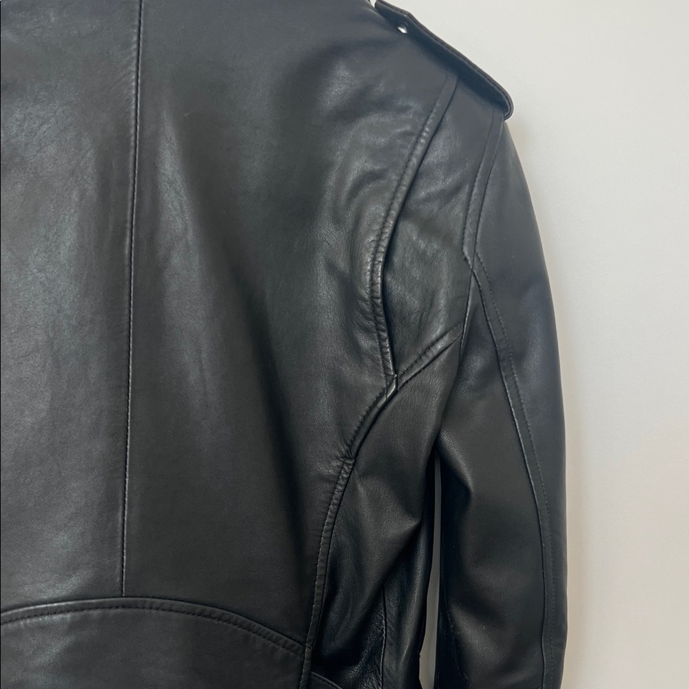 IRO Black Leather Jacket with Silver Accents - Picture 10 of 13